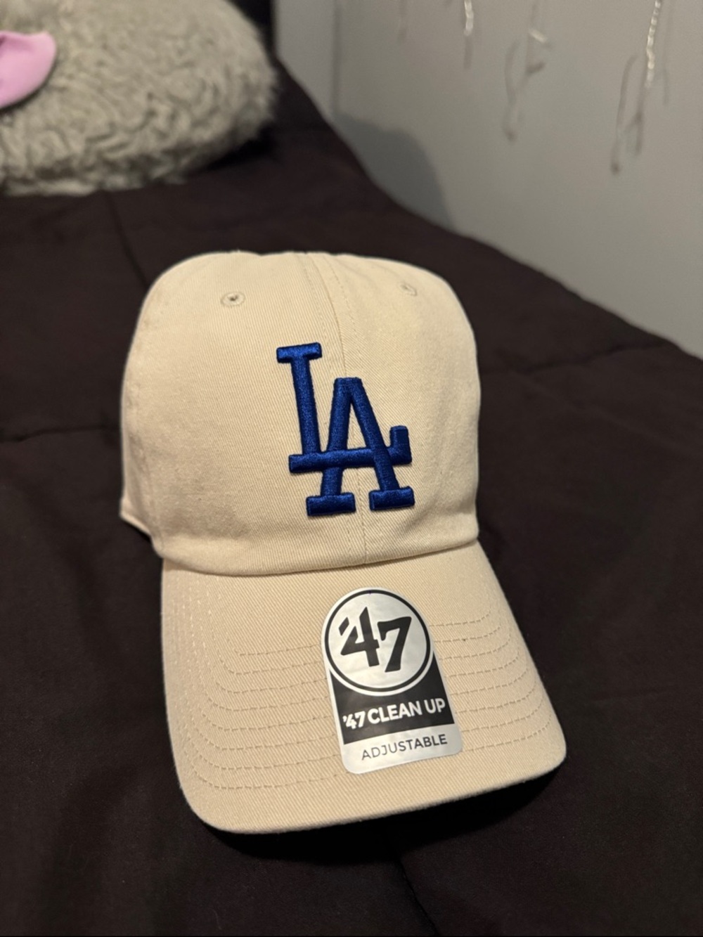 '47 Cream Baseball Cap with Blue LA Logo